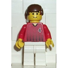 soc087 Soccer Player Red-White Team with shirt 4 